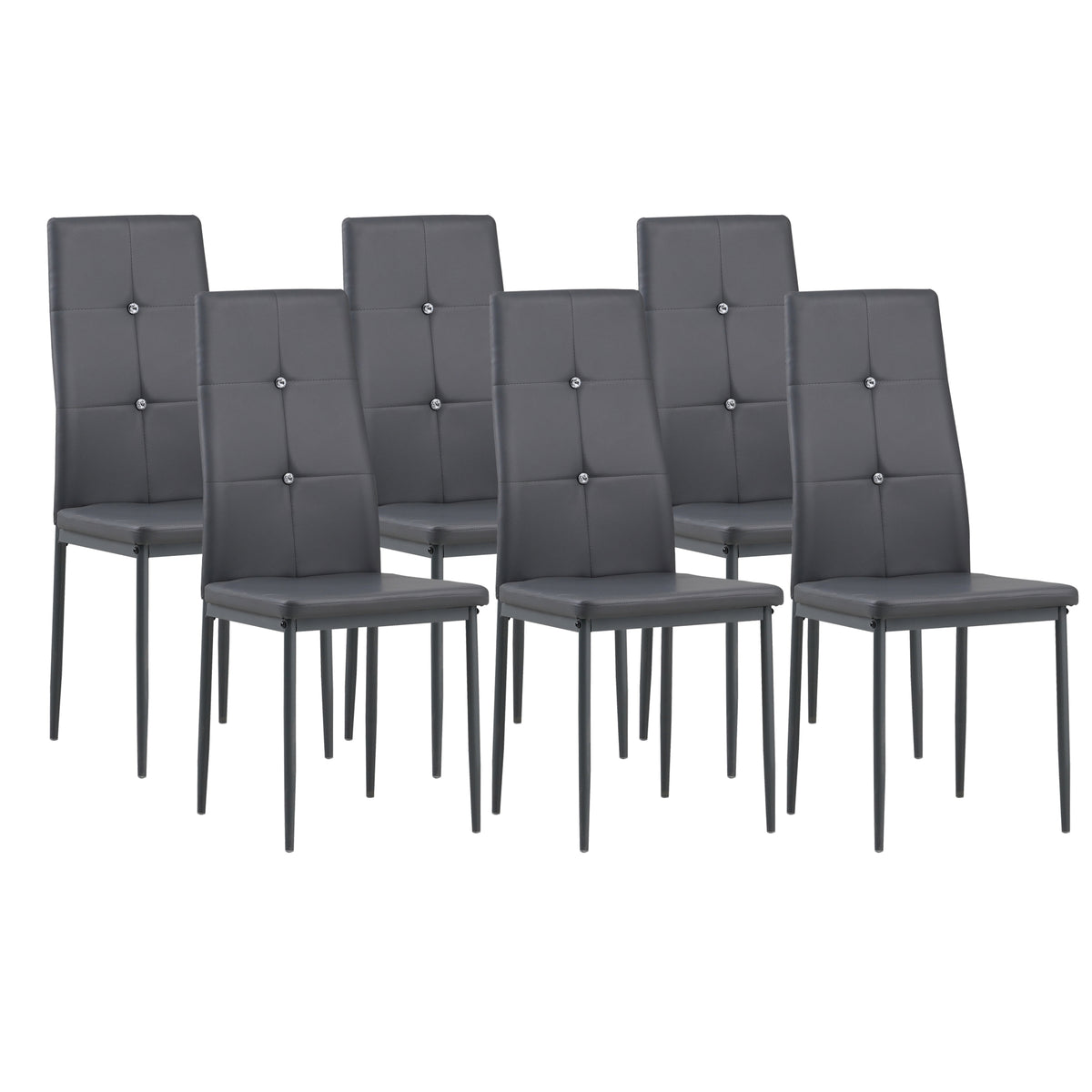 ALBATROS Designer Esszimmerstuhl DIAMOND | 4er/6er Set | Schwarz, Grau, Weiß | Kunstleder Bezug