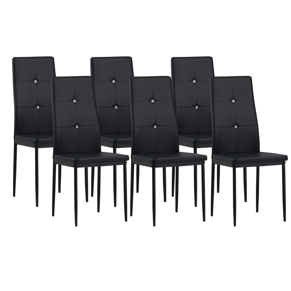 ALBATROS Designer Esszimmerstuhl DIAMOND | 4er/6er Set | Schwarz, Grau, Weiß | Kunstleder Bezug