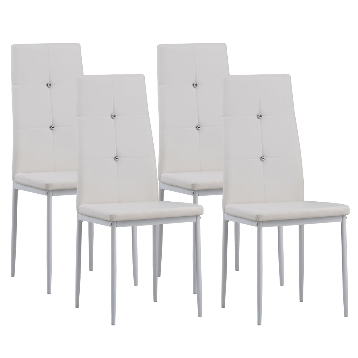 ALBATROS Designer Esszimmerstuhl DIAMOND | 4er/6er Set | Schwarz, Grau, Weiß | Kunstleder Bezug