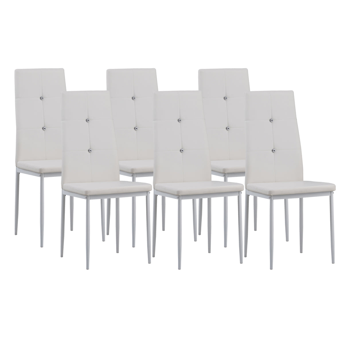 ALBATROS Designer Esszimmerstuhl DIAMOND | 4er/6er Set | Schwarz, Grau, Weiß | Kunstleder Bezug