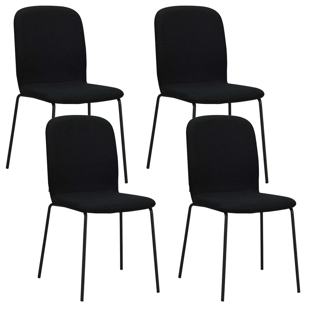 RAVINO Designer Stapelstühle 4er Set ENNA / S10 mit Stoffbezug, Konferenzstühle Besucherstühle