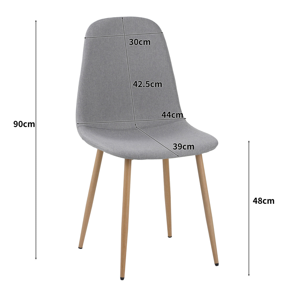 ALBATROS Designer Esszimmerstuhl FANO | 4er Set | Schwarz, Grau, Beige | Stoff Bezug