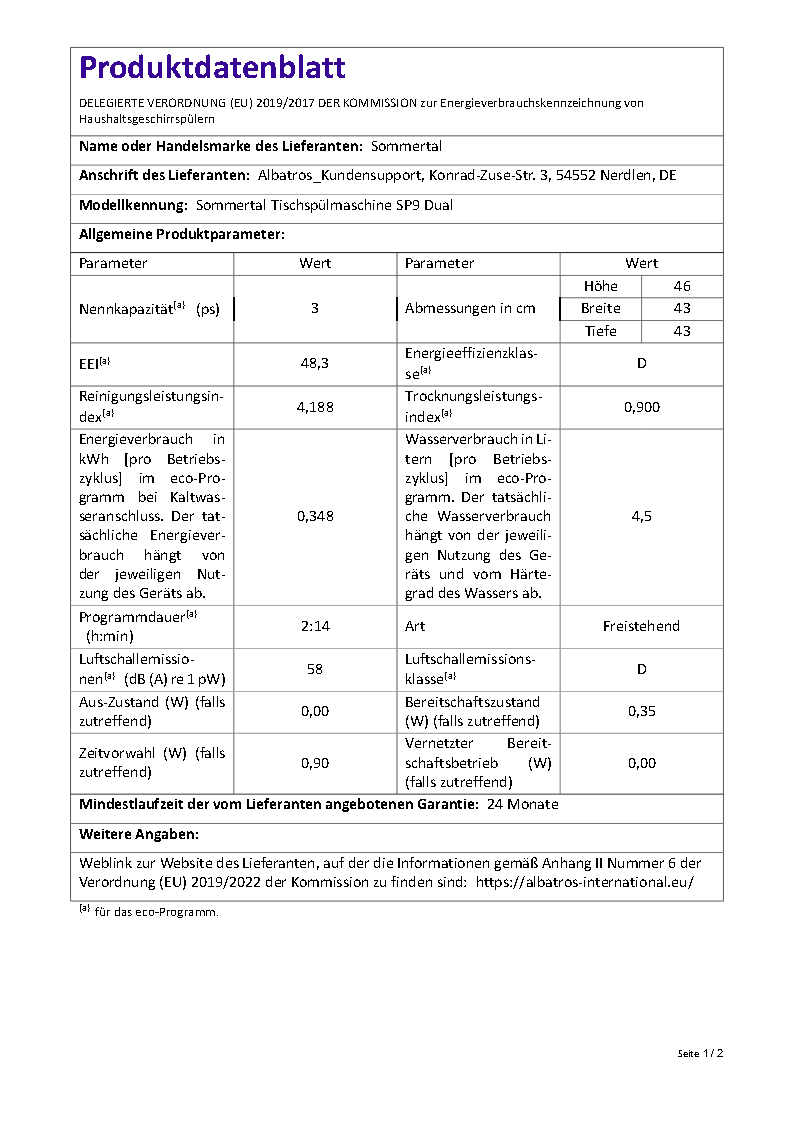 SP9 Dual Mini Geschirrspüler | Tischgeschirrspüler für 1-5 Personen, 8 Programme, 950W | Kleine Spülmaschine freistehend mit LED, Touch, Tank & Wasseranschluss | leise & kompakt