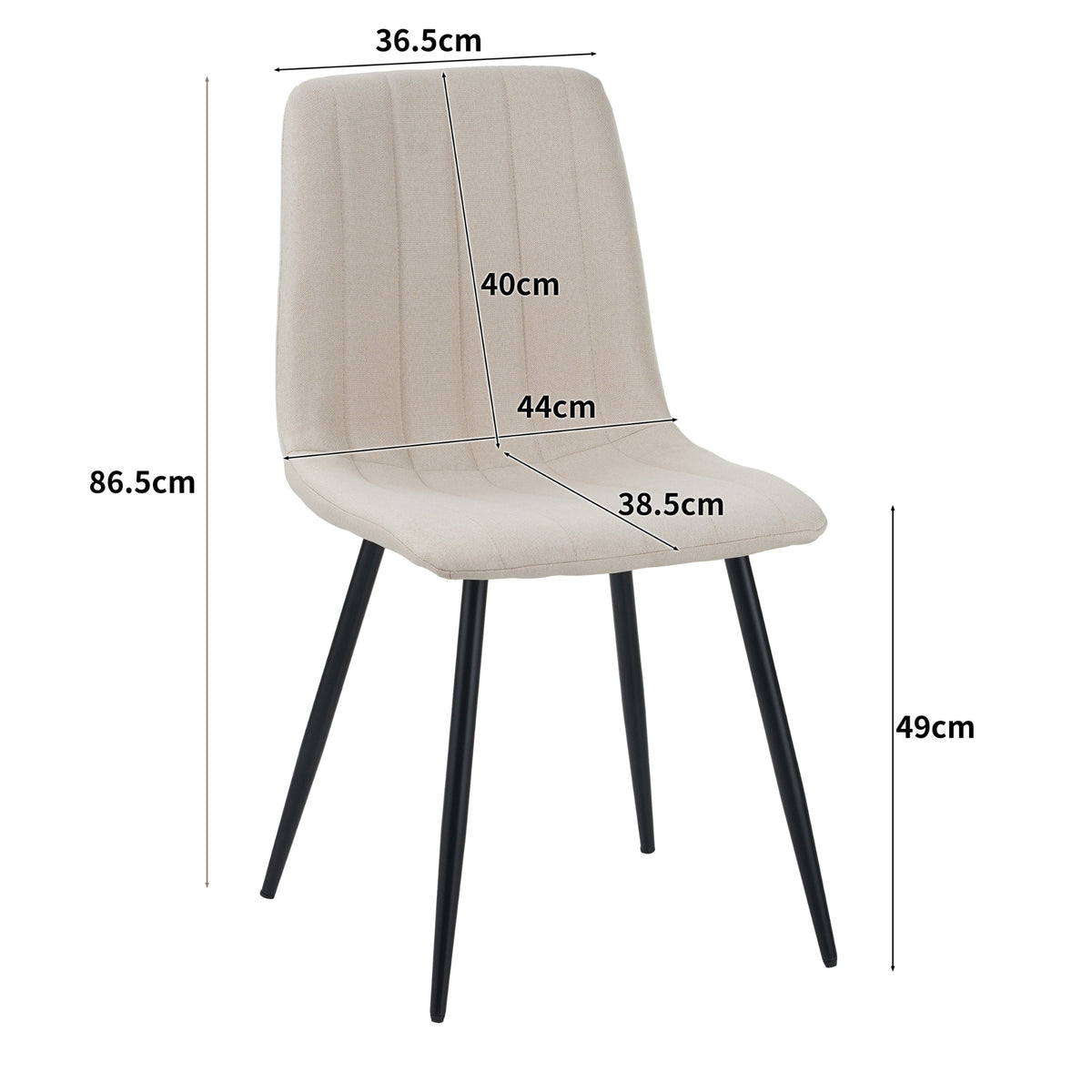 ALBATROS Designer Esszimmerstuhl GARDA | 4er Set | Schwarz, Braun, Anthrazit, Beige | Stoff Bezug