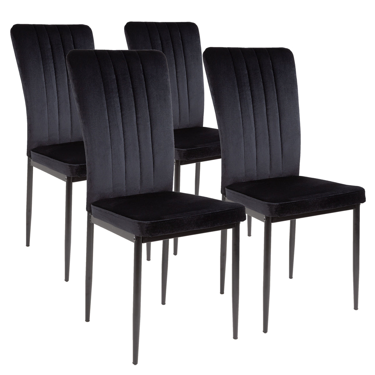 ALBATROS Designer Esszimmerstuhl MODENA | 4er/6er Set | Schwarz, Grau, Braun| Samt Bezug