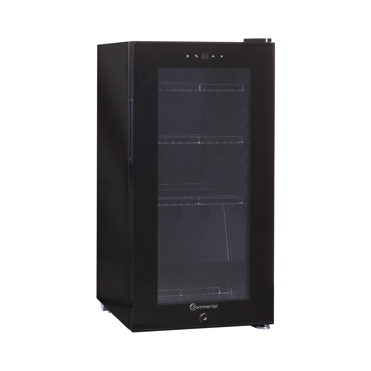 Kühlschrank GK 50– Leiser Getränkekühlschrank Gefrierfach mit LED, Touchscreen schwarz 50L