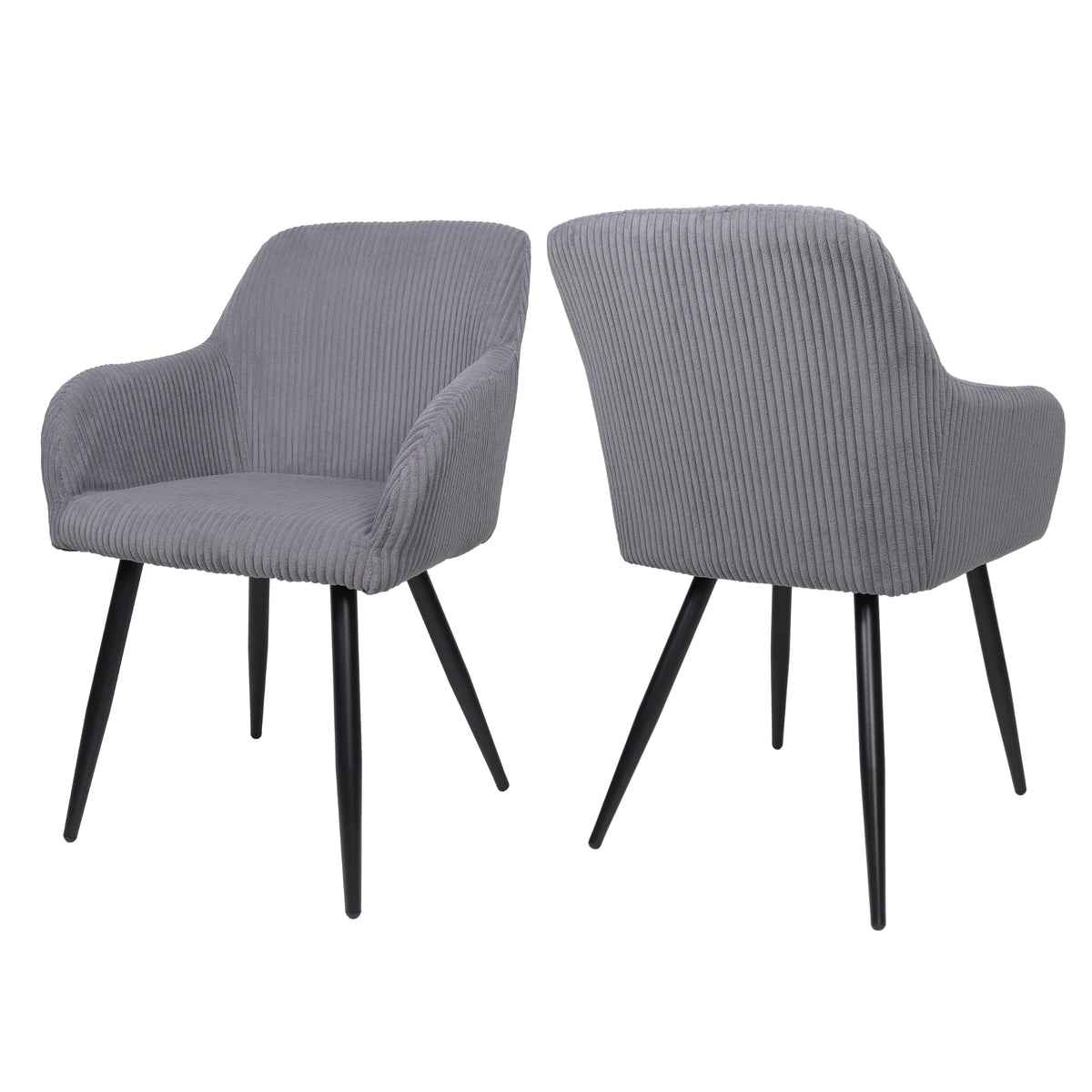 Albatros Esszimmerstuhl SILA – 2er Set Polsterstühle mit Armlehnen, Cord-Bezug