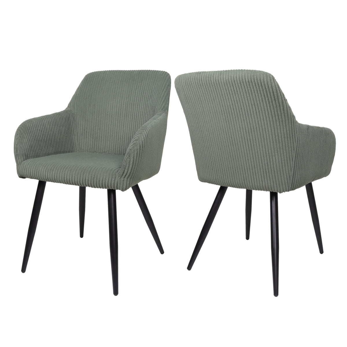 Albatros Esszimmerstuhl SILA – 2er Set Polsterstühle mit Armlehnen, Cord-Bezug
