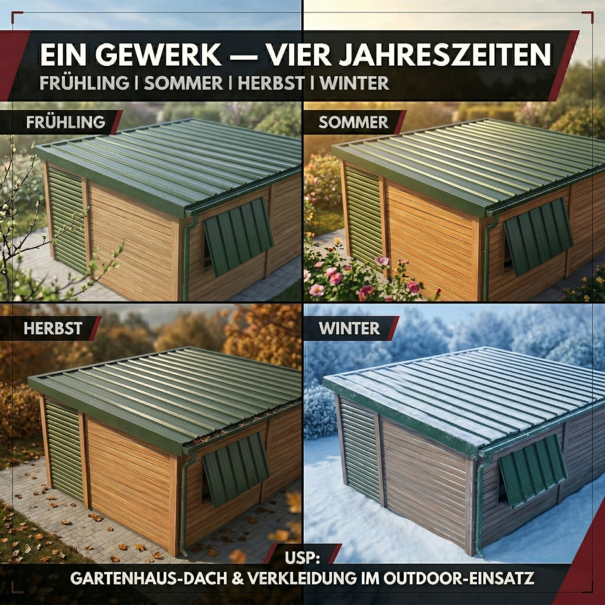 Albatros Trapezblech Dachplatten 12er oder 22er Set, Anthrazit RAL 7016 oder Grün RAL 6005, 1090 x 445 mm, verzinkt, Dachblech Profilblech für Gartenhaus, Carport, Schuppen und Gerätehaus
