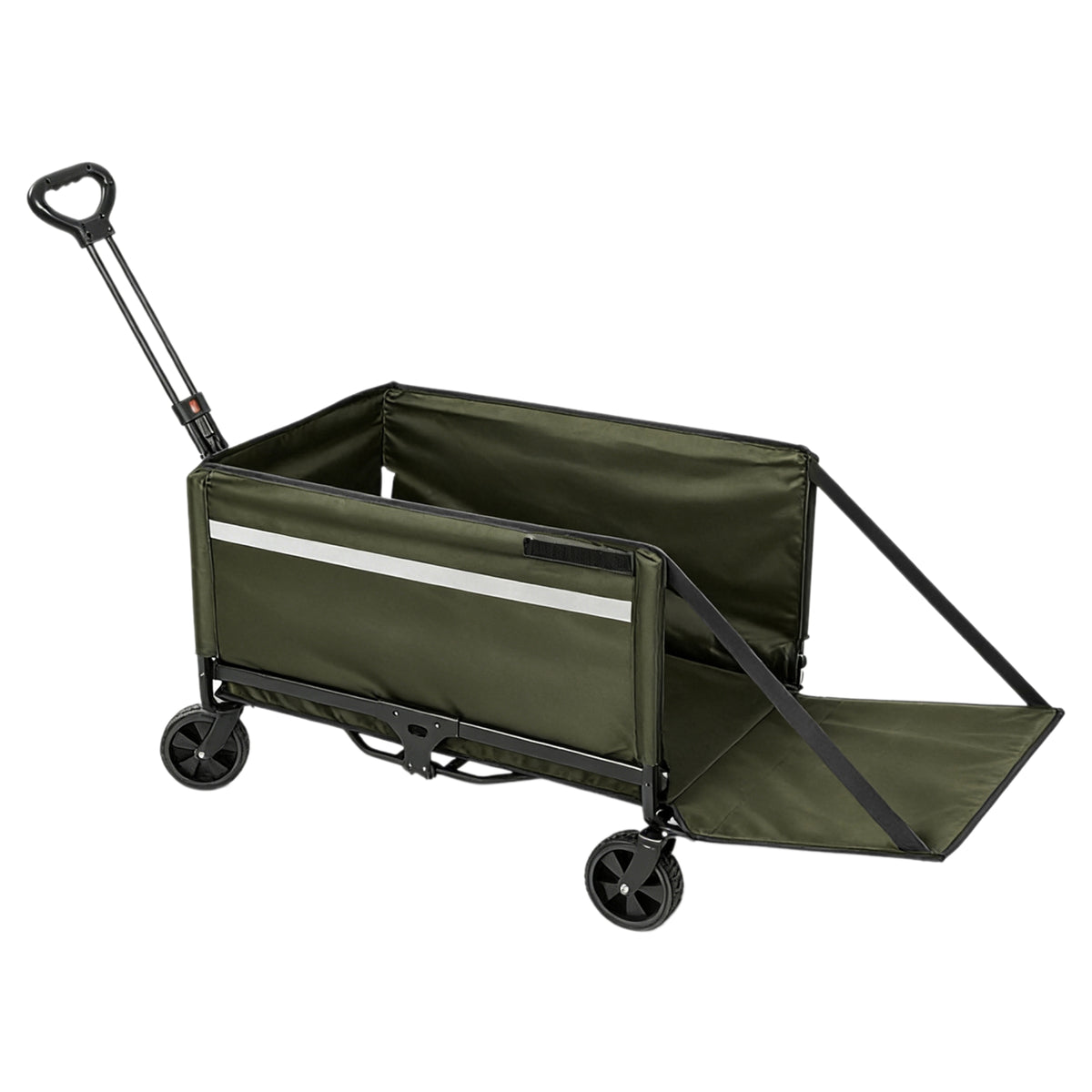 Albatros Bollerwagen Grün klappbar 120L mit Flaschenöffner & Getränkehalter