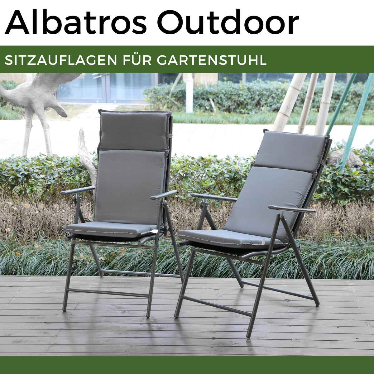 Gartenstuhl Sitzauflage 2er/4er Set 106x45cm, Gartenstuhlauflagen