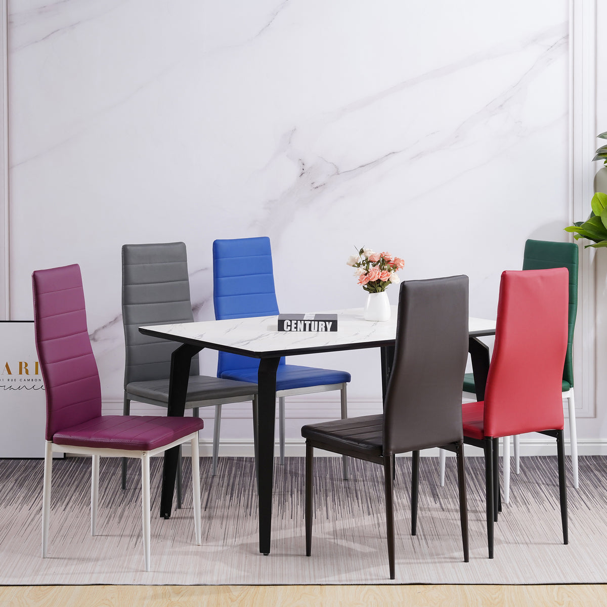 ALBATROS Designer Esszimmerstuhl MILANO | 4er/6er Set | Schwarz, Grau, Beige, Braun, Rot, Weiß | Kunstleder Bezug