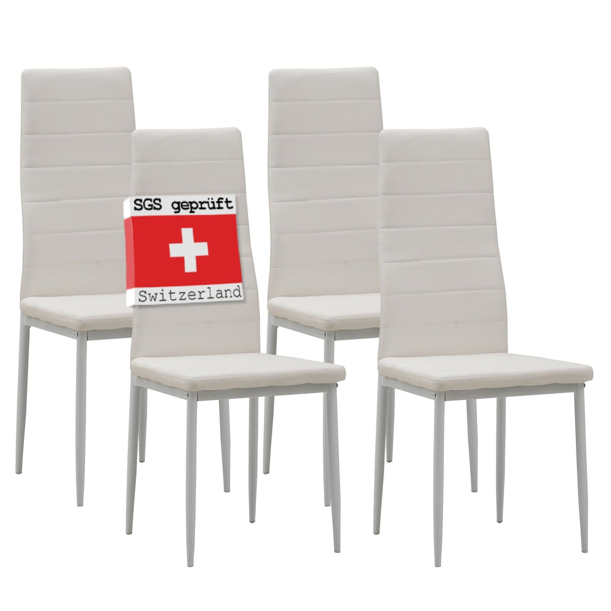 ALBATROS Designer Esszimmerstuhl MILANO | 4er/6er Set | Schwarz, Grau, Beige, Braun, Rot, Weiß | Kunstleder Bezug