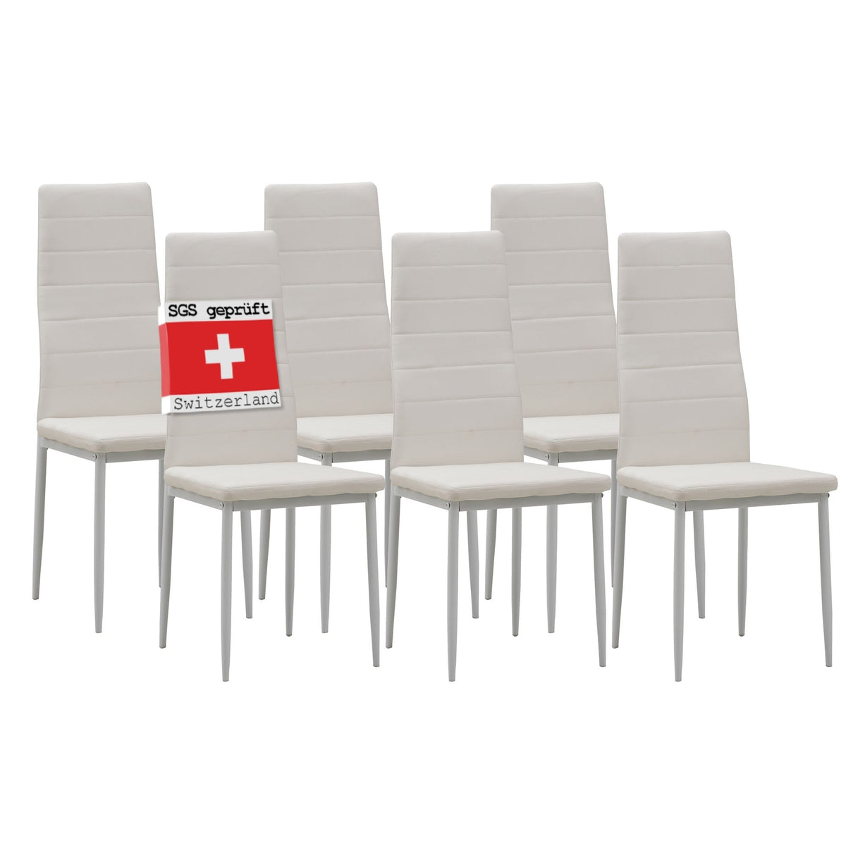 ALBATROS Designer Esszimmerstuhl MILANO | 4er/6er Set | Schwarz, Grau, Beige, Braun, Rot, Weiß | Kunstleder Bezug
