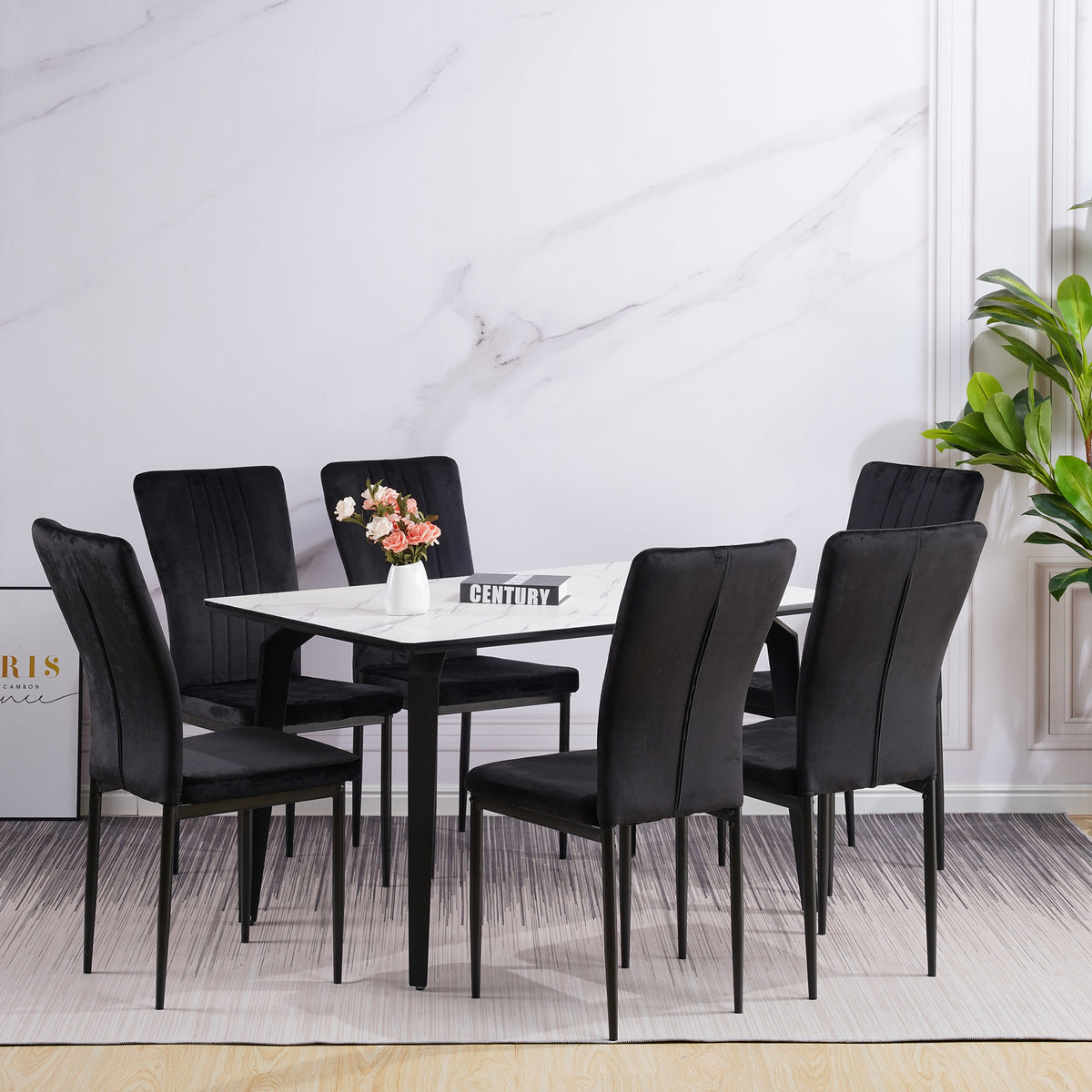 ALBATROS Designer Esszimmerstuhl MODENA | 4er/6er Set | Schwarz, Grau, Braun| Samt Bezug