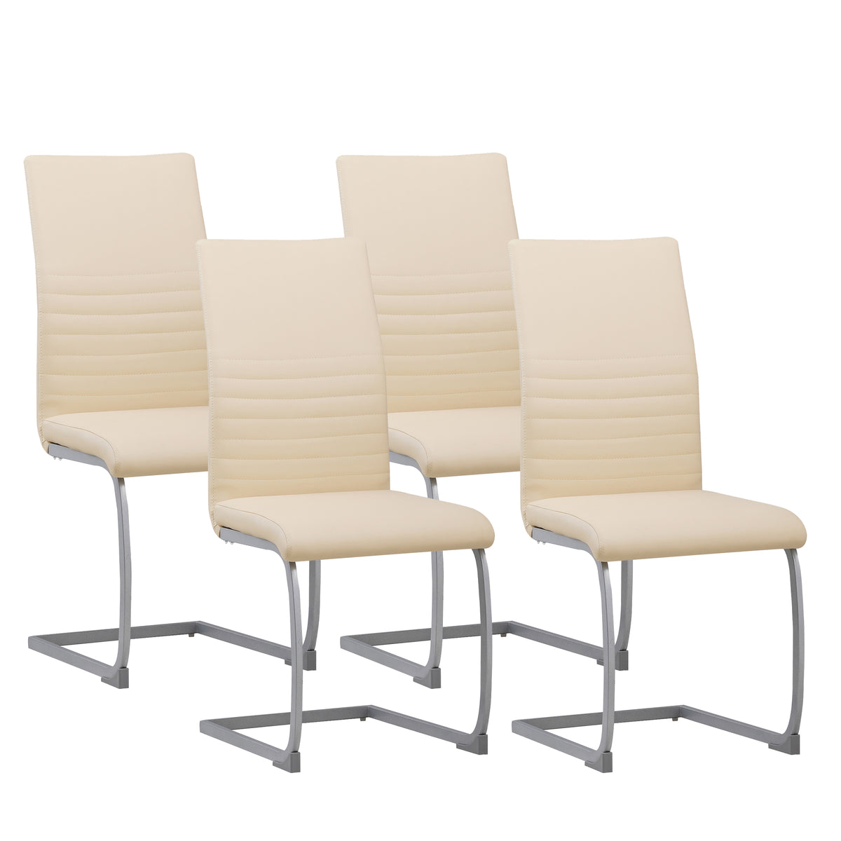 ALBATROS Freischwinger Designerstuhl MURANO | 4er Set | Schwarz, Grau, Beige, Braun, Weiß | Kunstleder Bezug
