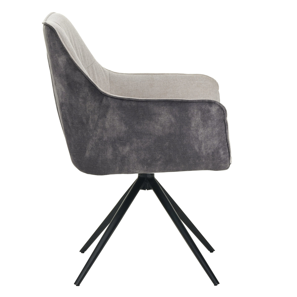 RAVINO Designer Drehstuhl PULA | 1er Set | Grau, Beige | Stoff Bezug