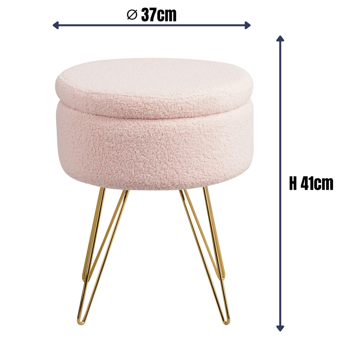 Sitzhocker mit Stauraum CANNES Sherpa oder Samtbezug