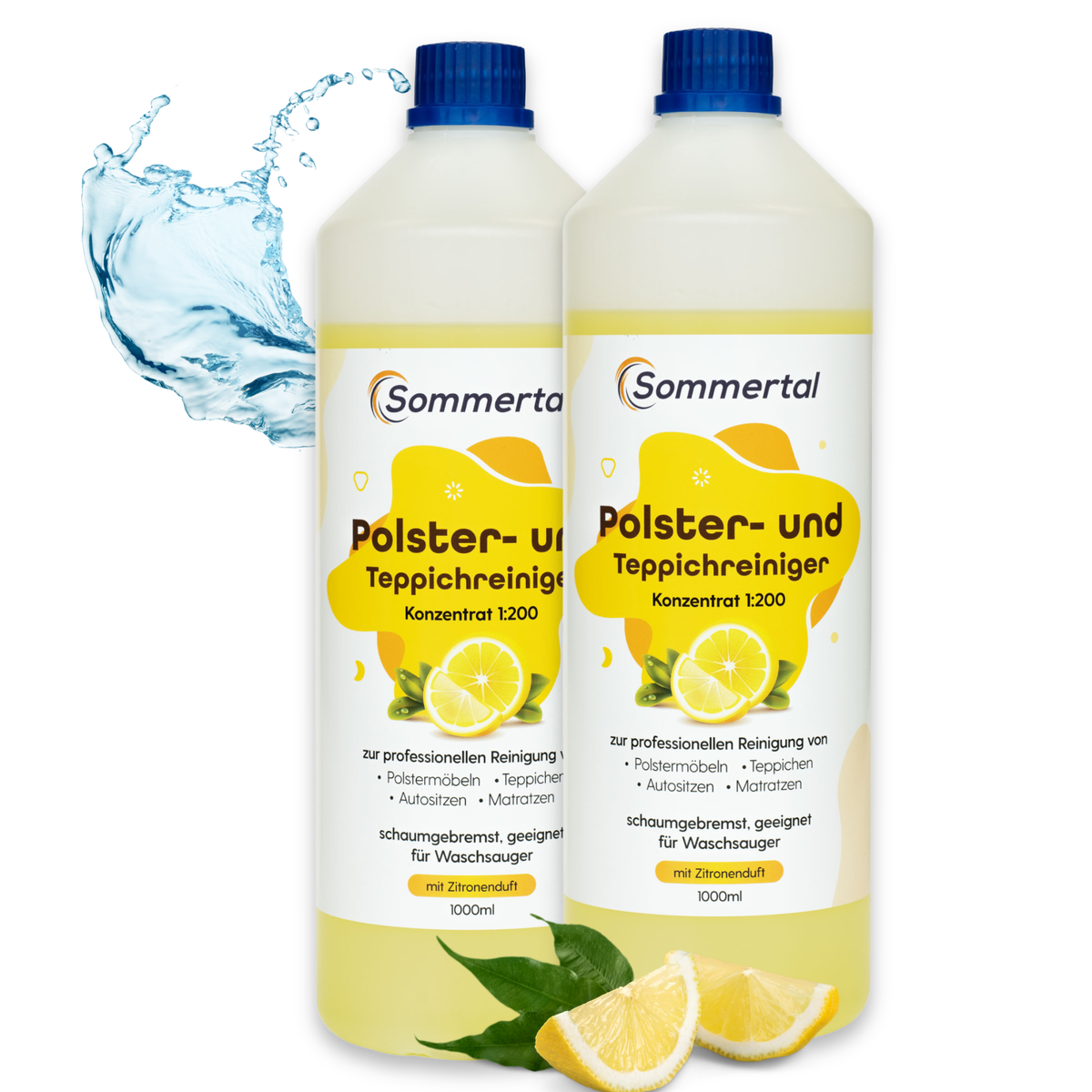 Polsterreiniger und Teppichreiniger, 2L Profi Konzentrat, für über 40 Waschvorgänge, geeignet für Sofa, Polster, Auto Sitze
