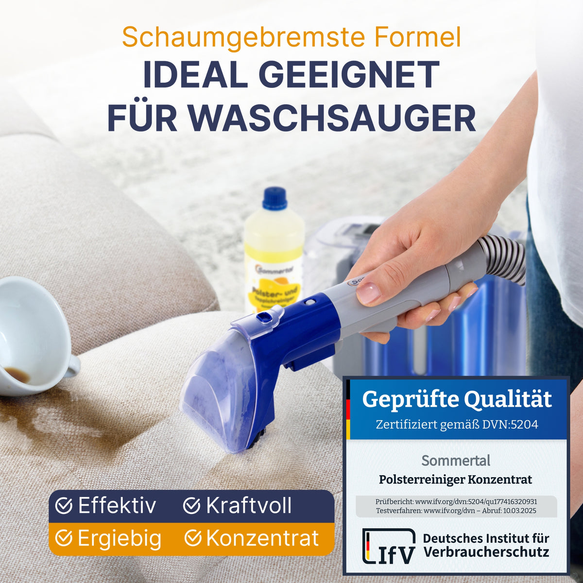 Polster- und Teppichreiniger, 4L Profi Konzentrat, für über 40 Waschvorgänge, geeignet für Sofa, Polster, Auto Sitze, Teppich