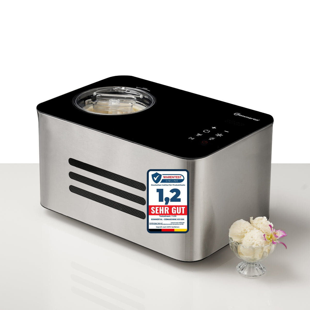 Eiscreme Maschine ICE1500 3-in-1 Eismaschine, Milcheis & Sorbet
