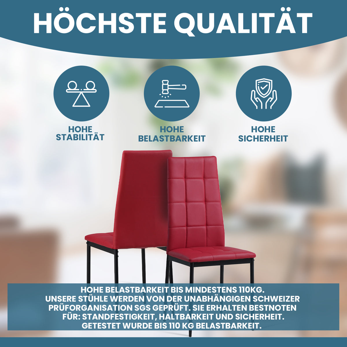 ALBATROS Designer Esszimmerstuhl RIMINI| 4er/6er Set | Schwarz, Grau, Beige, Braun, Rot, Weiß | Kunstleder Bezug
ALBATROS Esszimmer Designerstuhl RIMINI | 4er/6er Set | Schwarz, Grau, Beige, Braun, Rot, Weiß | Kunstleder Bezug