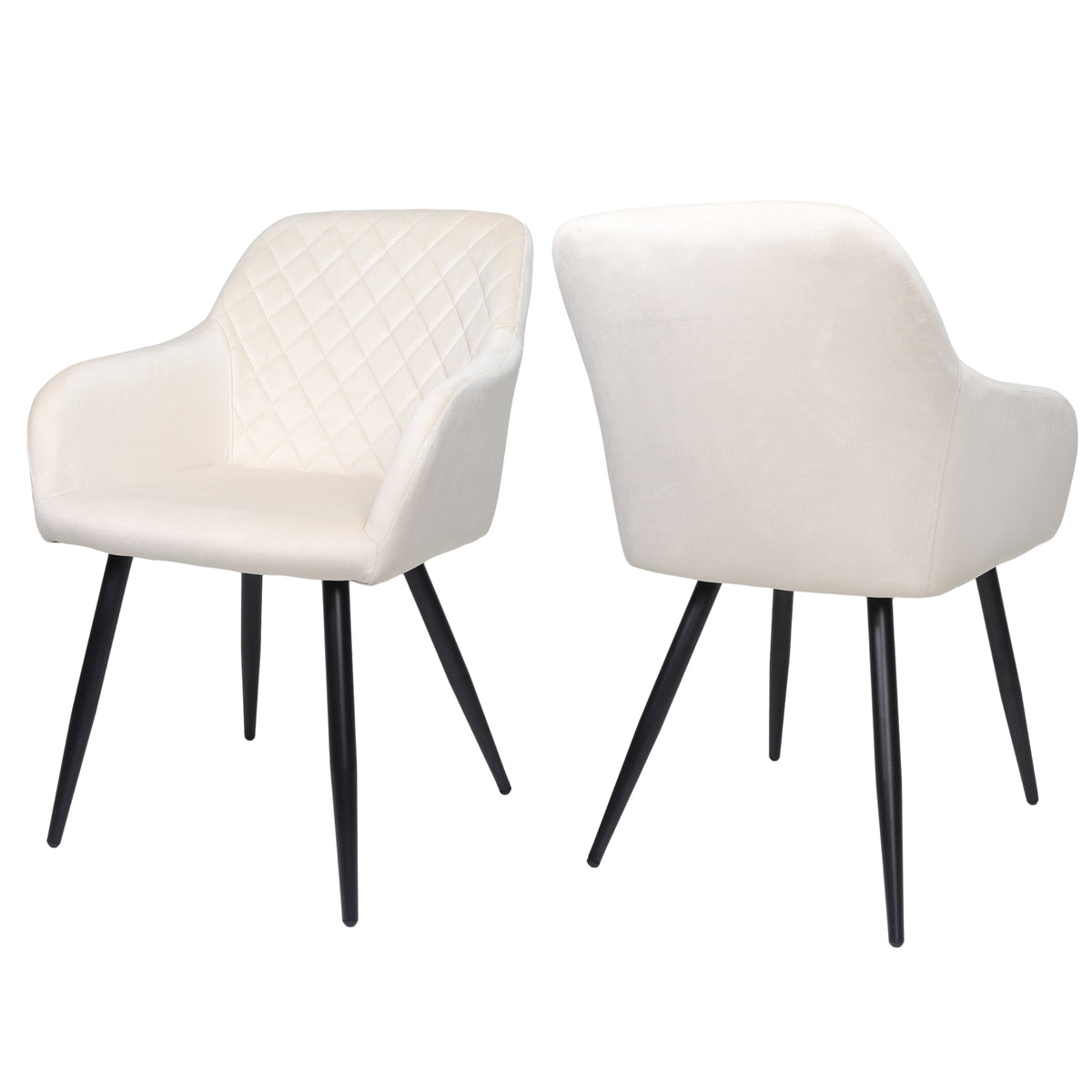 ALBATROS Designer Esszimmerstuhl SALO | 2er Set | Schwarz, Grau, Beige | Samt Bezug