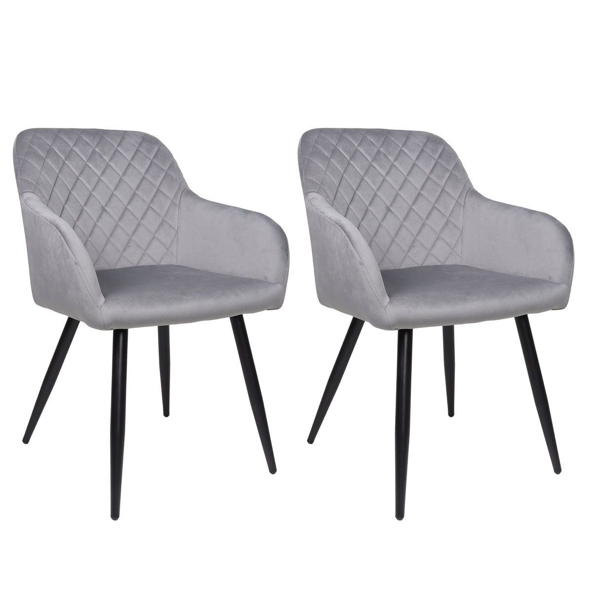 ALBATROS Designer Esszimmerstuhl SALO | 2er Set | Schwarz, Grau, Beige | Samt Bezug