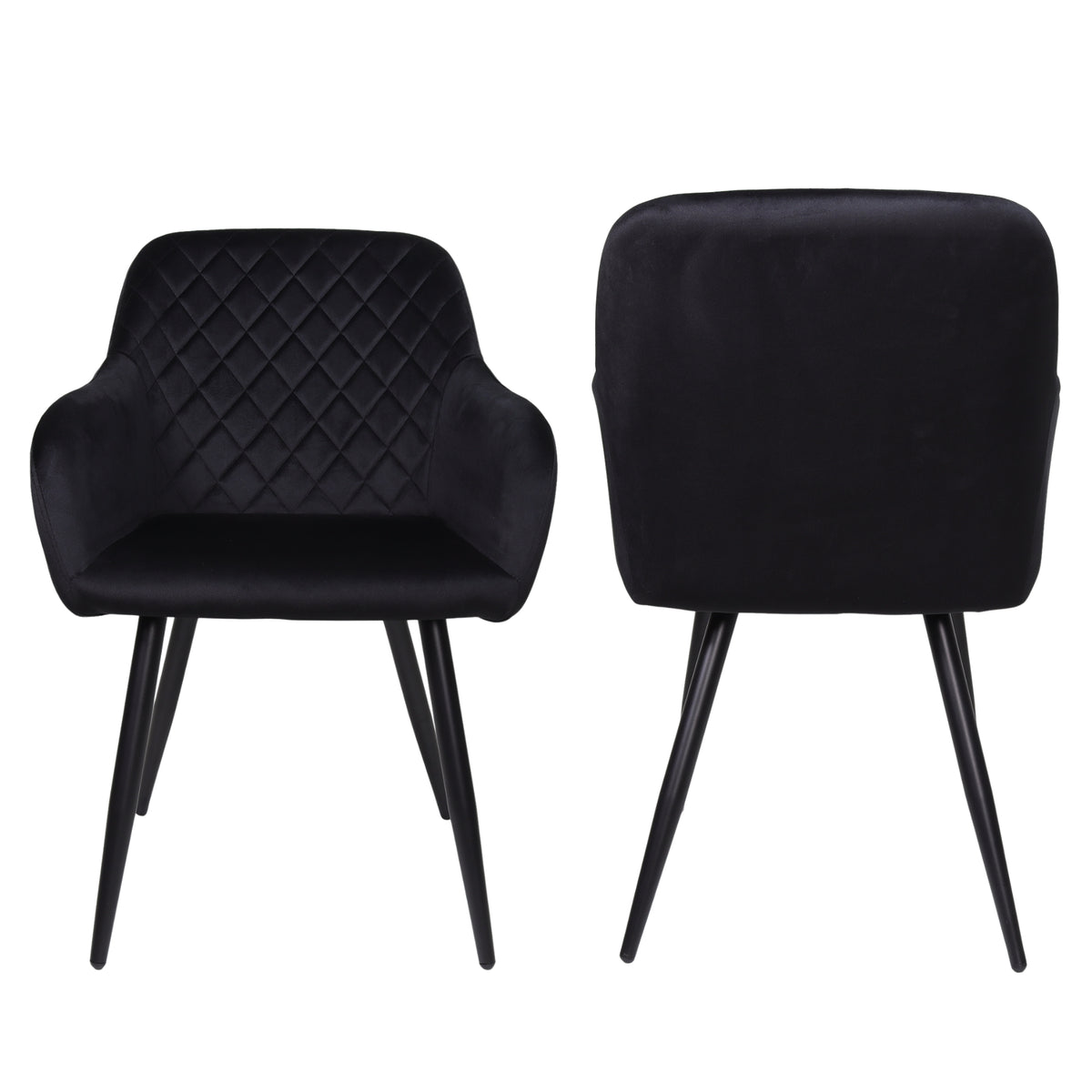 ALBATROS Designer Esszimmerstuhl SALO | 2er Set | Schwarz, Grau, Beige | Samt Bezug