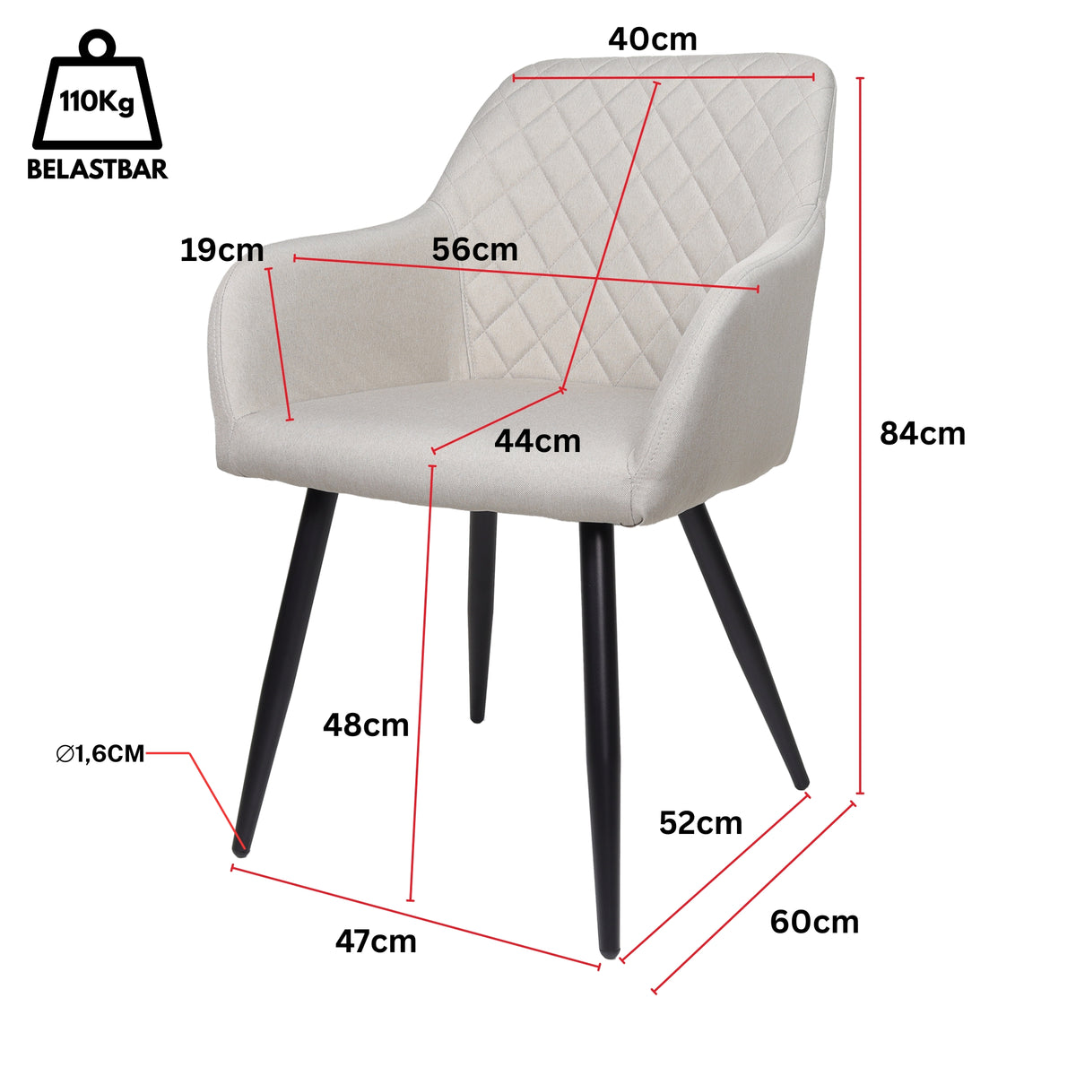 ALBATROS Designer Esszimmerstuhl SILA | 2er Set | Schwarz, Grau, Beige, Anthrazit, Braun| Stoff Bezug