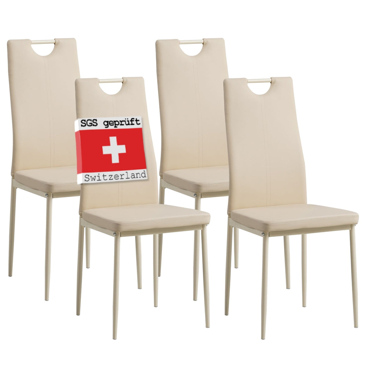 ALBATROS Designer Esszimmerstuhl SALERNO | 4er/6er Set | Schwarz, Grau, Beige, Braun, Rot, Weiß | Kunstleder Bezug