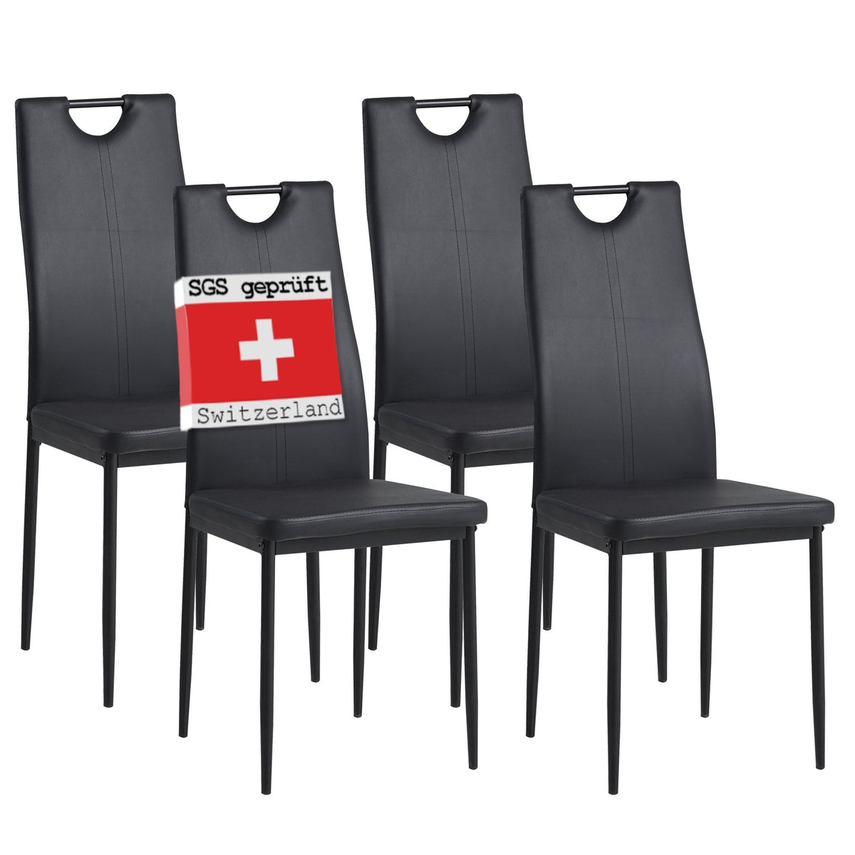 ALBATROS Designer Esszimmerstuhl SALERNO | 4er/6er Set | Schwarz, Grau, Beige, Braun, Rot, Weiß | Kunstleder Bezug