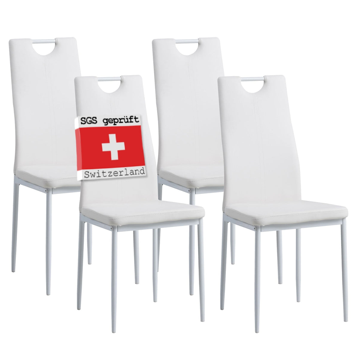 ALBATROS Designer Esszimmerstuhl SALERNO | 4er/6er Set | Schwarz, Grau, Beige, Braun, Rot, Weiß | Kunstleder Bezug