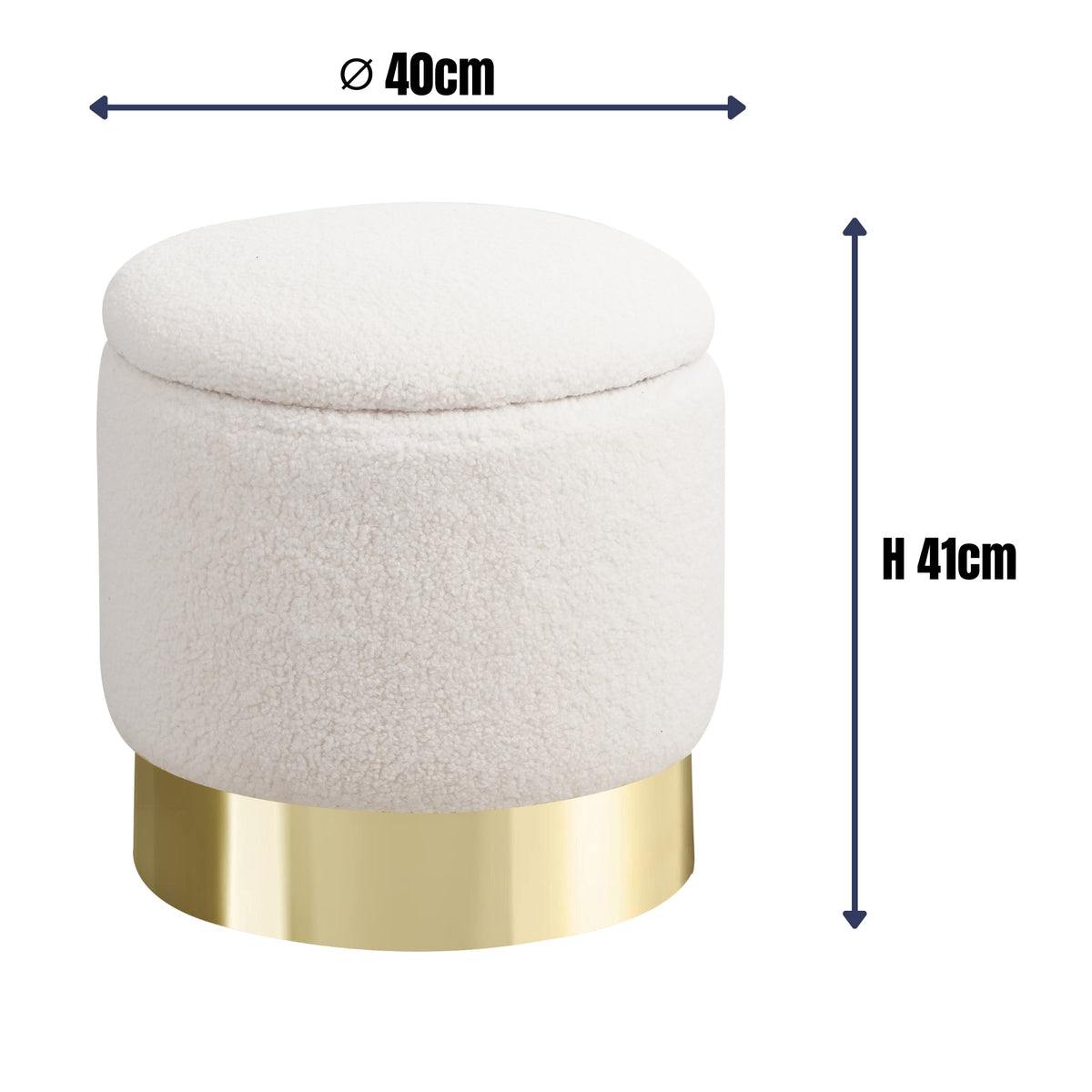 Sitzhocker mit Stauraum NIZZA Sherpa oder Samtbezug