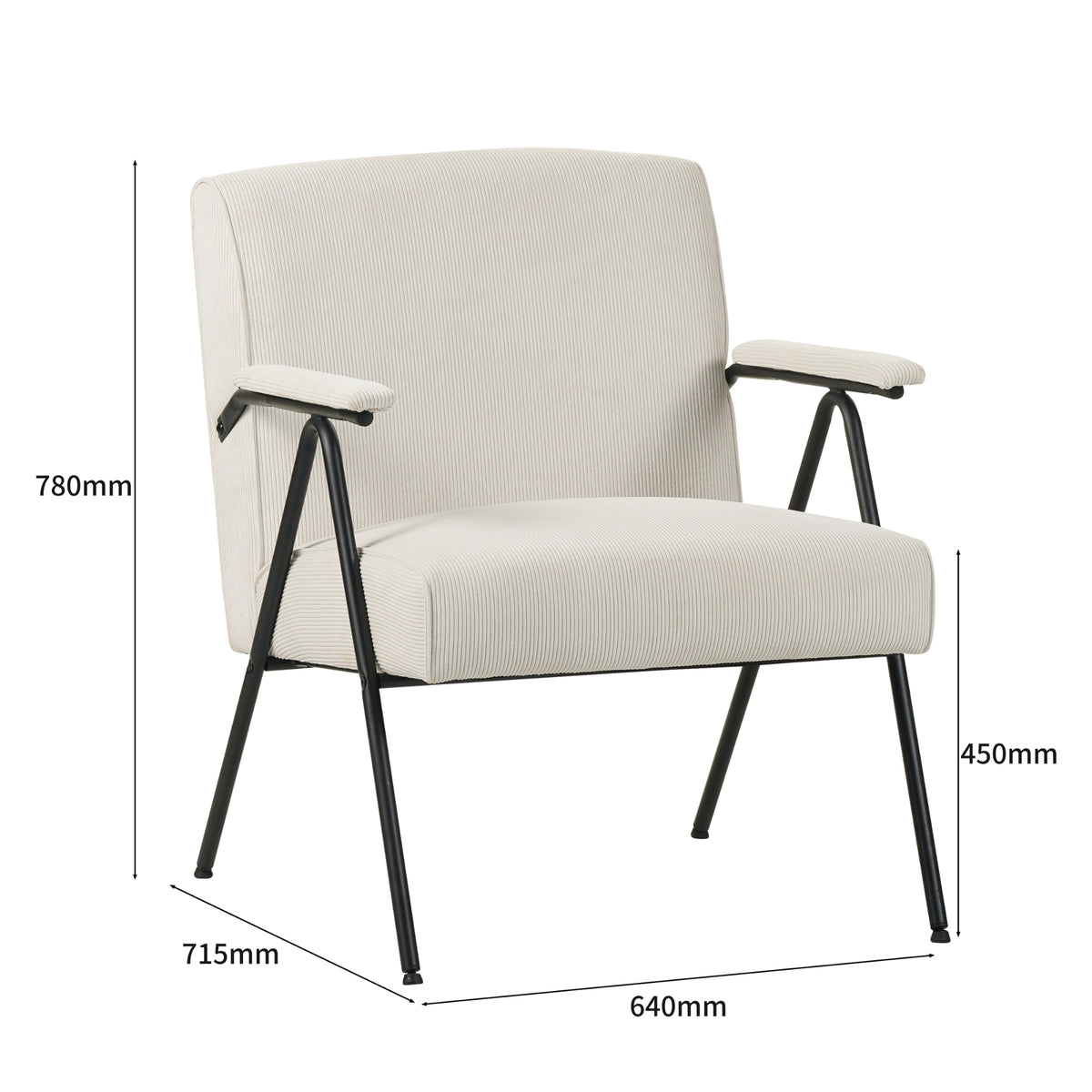 Albatros Designer Vintage Sessel Stanford, hochwertiger Cord Stoff Bezug