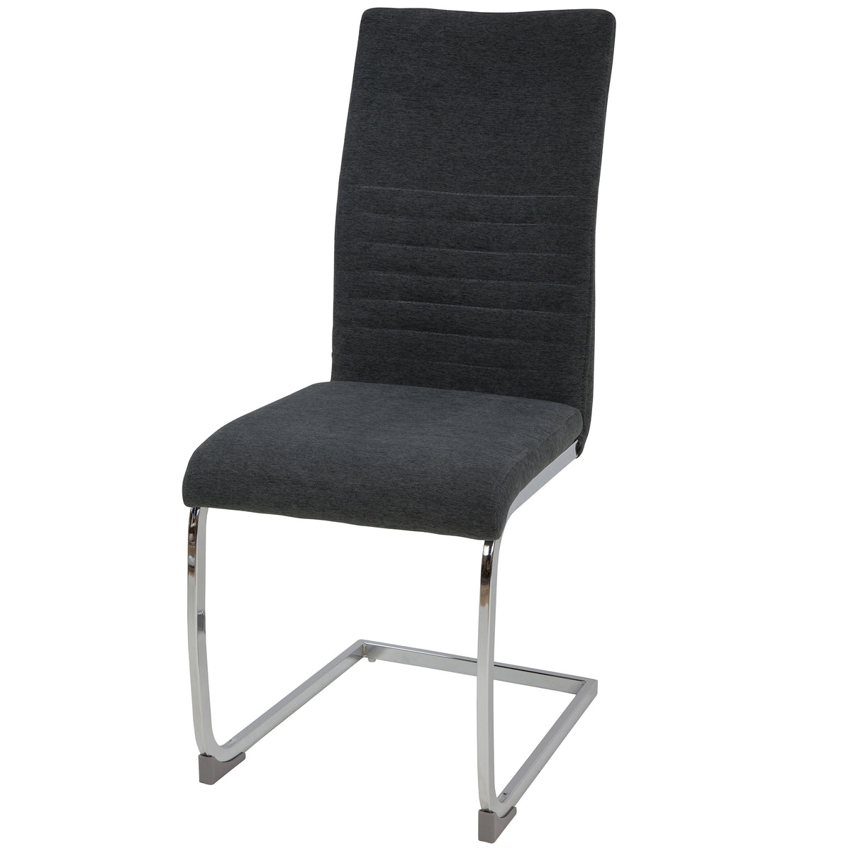 ALBATROS Freischwinger Designerstuhl LUGANO | 4er Set | Schwarz, Grau | Stoff Bezug