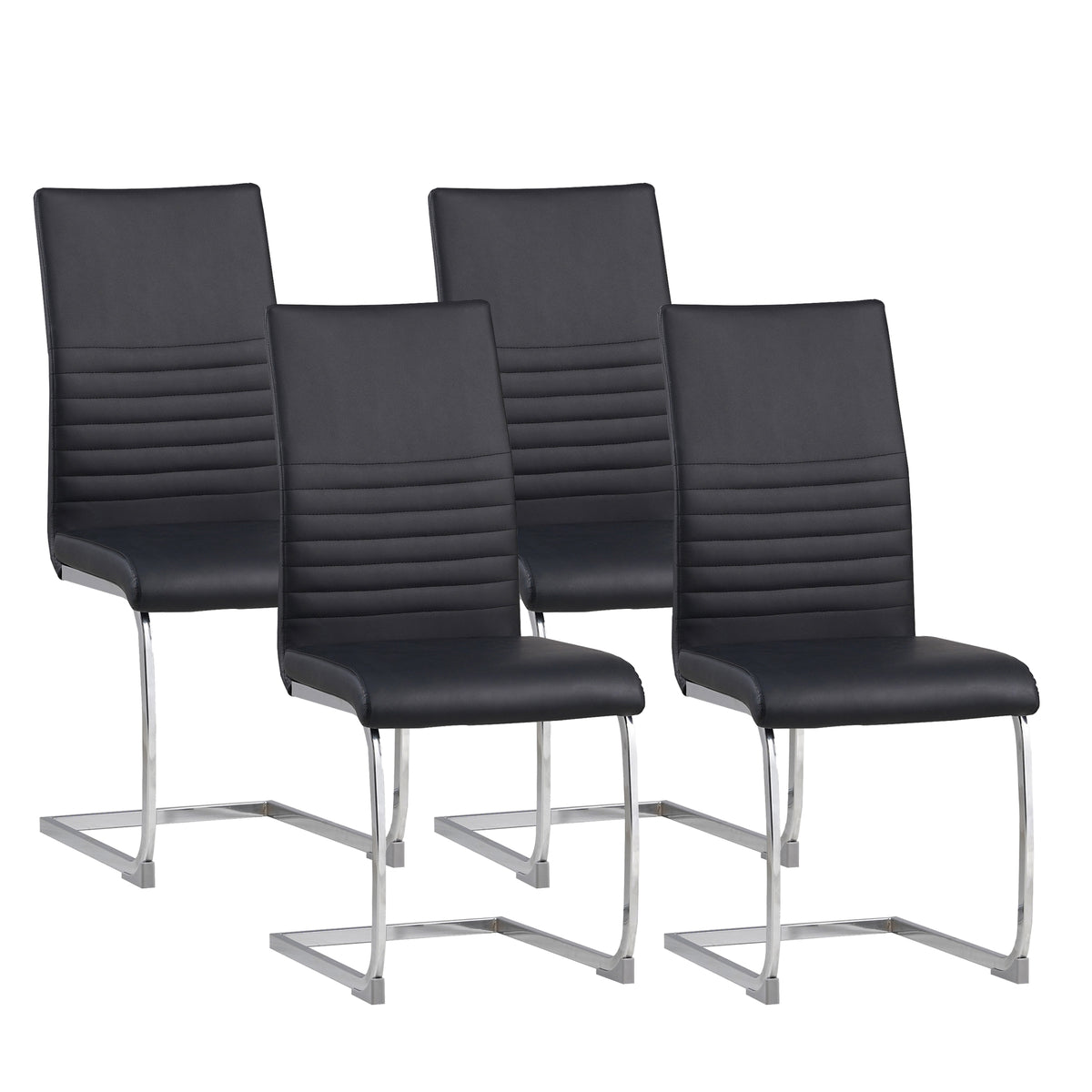 ALBATROS Freischwinger Designerstuhl BURANO | 4er Set | Schwarz, Grau, Beige, Braun, Weiß | Kunstleder Bezug