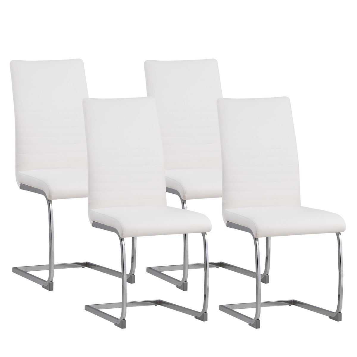 ALBATROS Freischwinger Designerstuhl BURANO | 4er Set | Schwarz, Grau, Beige, Braun, Weiß | Kunstleder Bezug