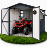 Albatros Premium Quad-Garage – verzinktes Metall in Anthrazit (RAL 7016) | 201,4 × 328,6 × 190,9 cm | Quad-Unterstellplatz | wetterfeste Quad-Garage, abschließbar