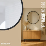 Spiegel rund mit schwarze Metallrand