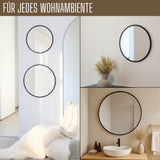 Spiegel rund mit schwarze Metallrand