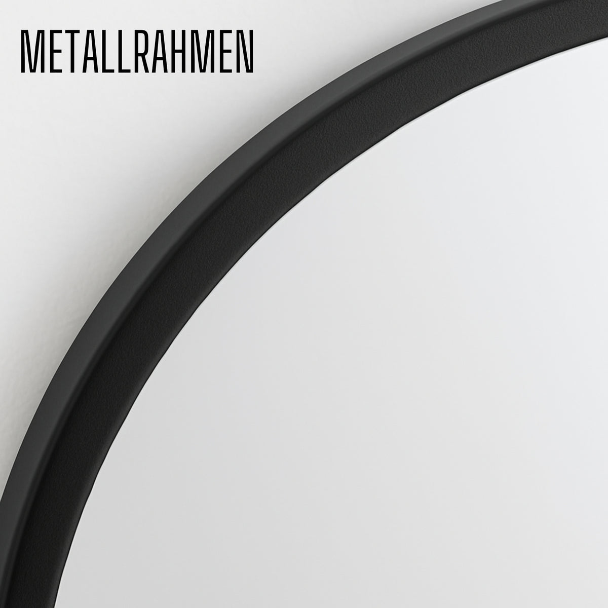 Spiegel rund mit schwarze Metallrand
