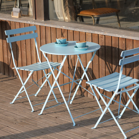Bistroset 3-teilig, klappbarer Bistrotisch mit 2 Stühlen