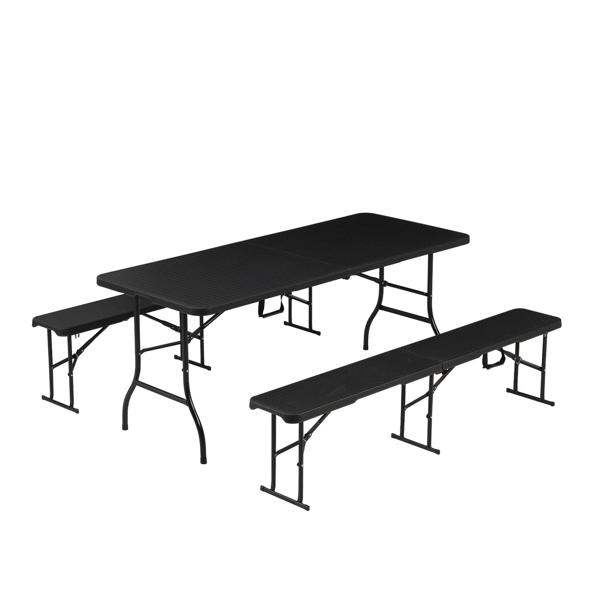 Bierzeltgarnitur Rattan, robuste Biertischgarnitur klappbar