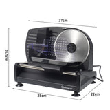 Sommertal Allesschneider AS190 DUAL 200 W Edelstahlmesser mit Wellenschliff und glatten Schliff