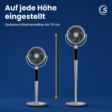 Sommertal SILENT300 Standventilator sehr leise, 25 dB, LED Ring