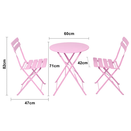 Bistroset 3-teilig, klappbarer Bistrotisch mit 2 Stühlen