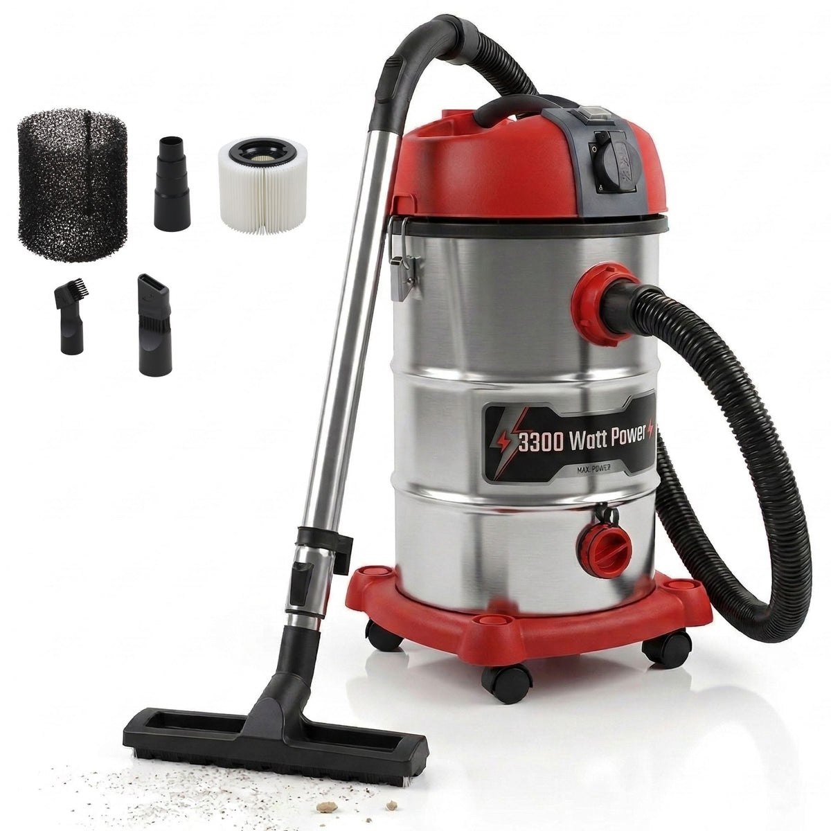 STAHLMANN VAC3300 Industriestaubsauger; 30L Tank, integrierte Steckdose