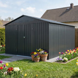 Albatros Gerätehaus 5XL | Anthrazit RAL 7016 | 339,6x375,3x199,6cm | abschließbar inkl. Schloss & Haken | Gartenhaus aus verzinktem wetterfestem Metall | Geräteschuppen für Garten & Geräte