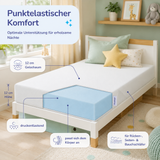 Arensberger Kindermatratze Babymatratze NORA, Höhe 12cm, Bezug waschbar & abnehmbar, punktelastischer Gelschaum, Jugendmatratze, allergikerfreundlich premium Bezug